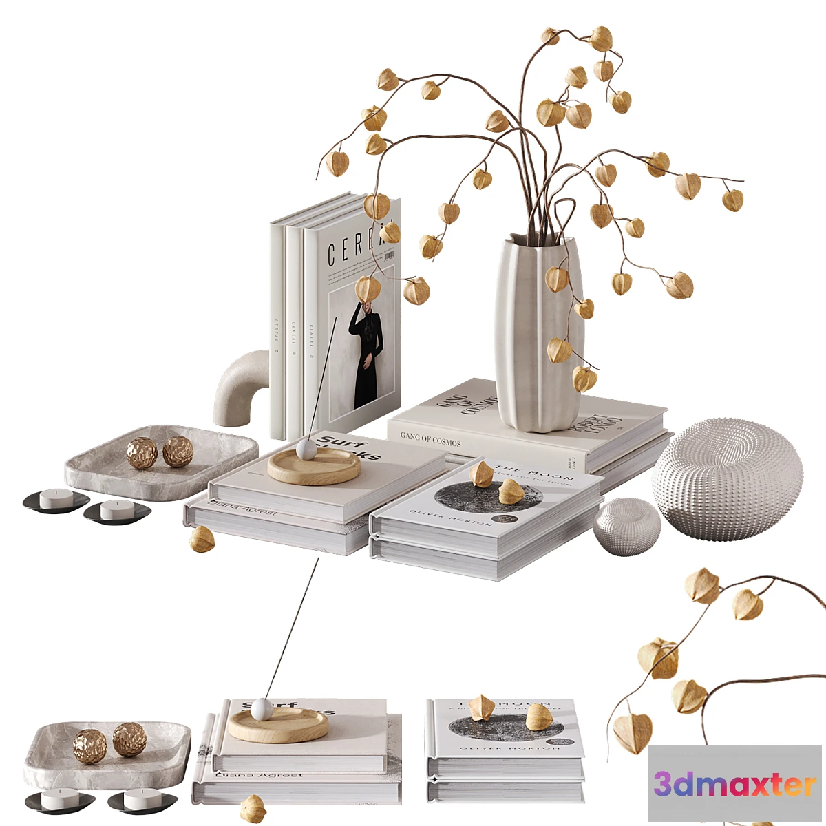 1321026 - Decorative Set with lantern faux bouquet 3D Max