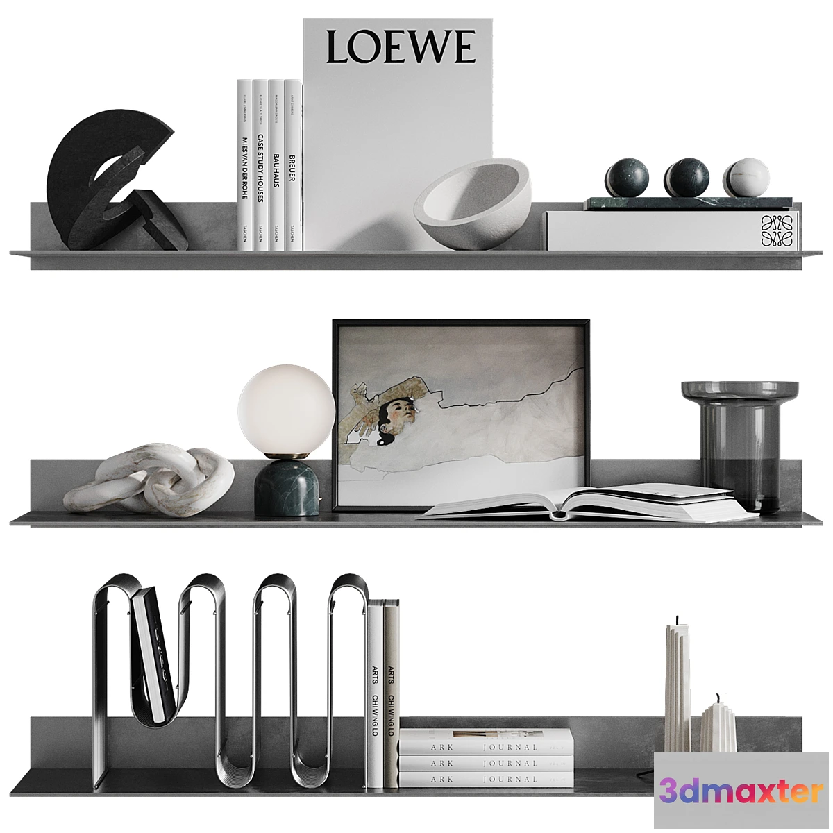 1323921 - Glowe decorative set 3D Max