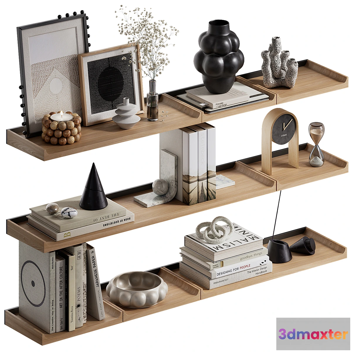 1324284 - Shelves with decorative set - No.2 3D Max