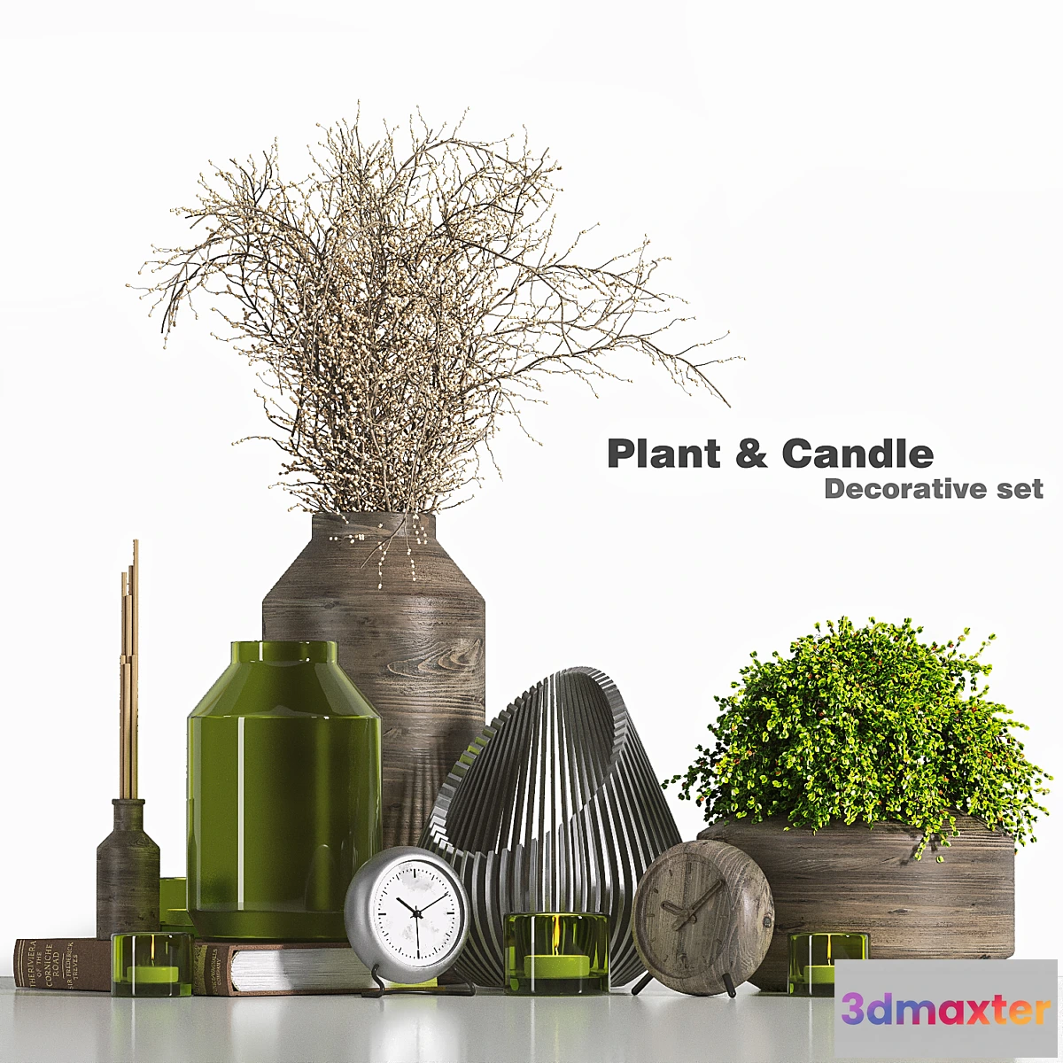 1330077 - pant _ & _ candle_Decorative_set 3D Max