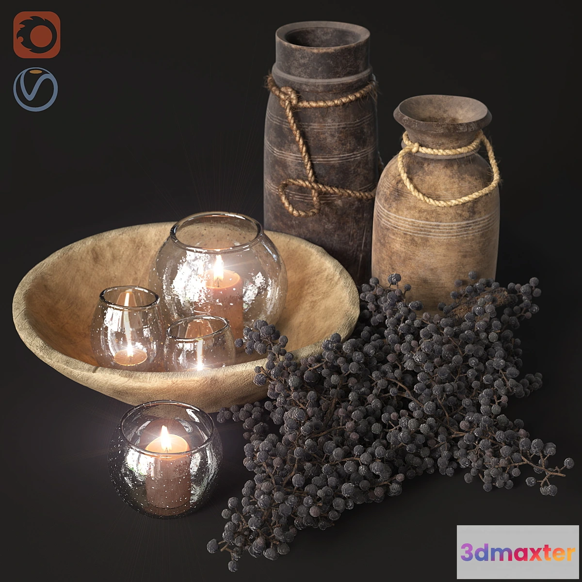 1331741 - Vintage decorative set 2 3D Max