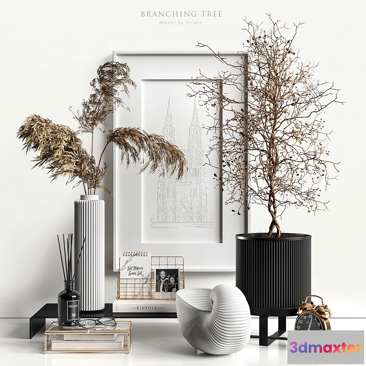 1338538 - Branching tree and reed 3D Max