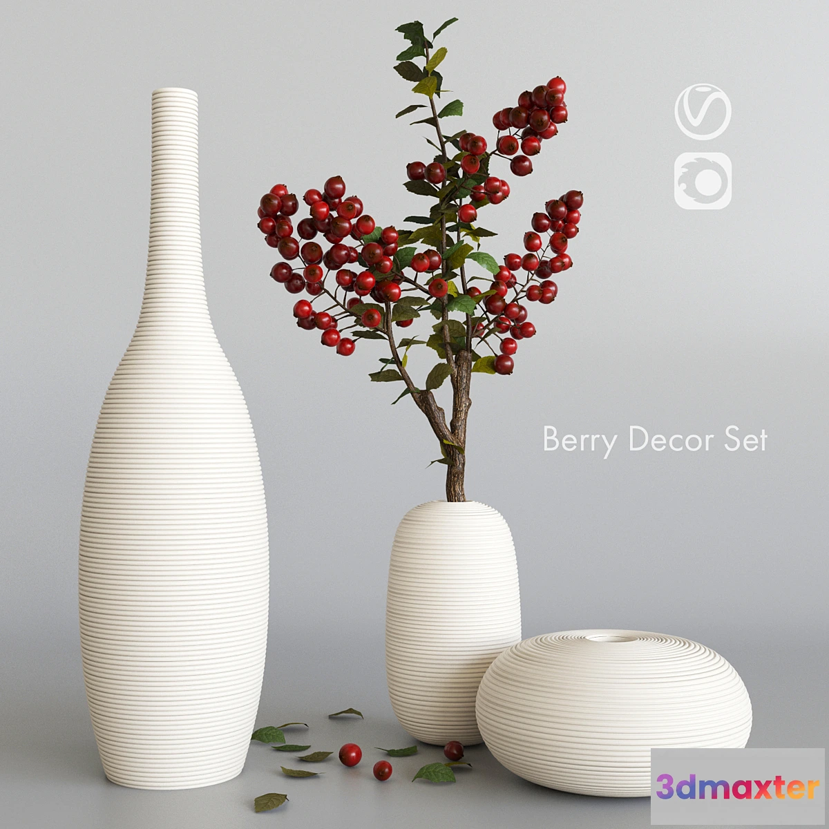 1344931 - Decorative set with berries 3D Max