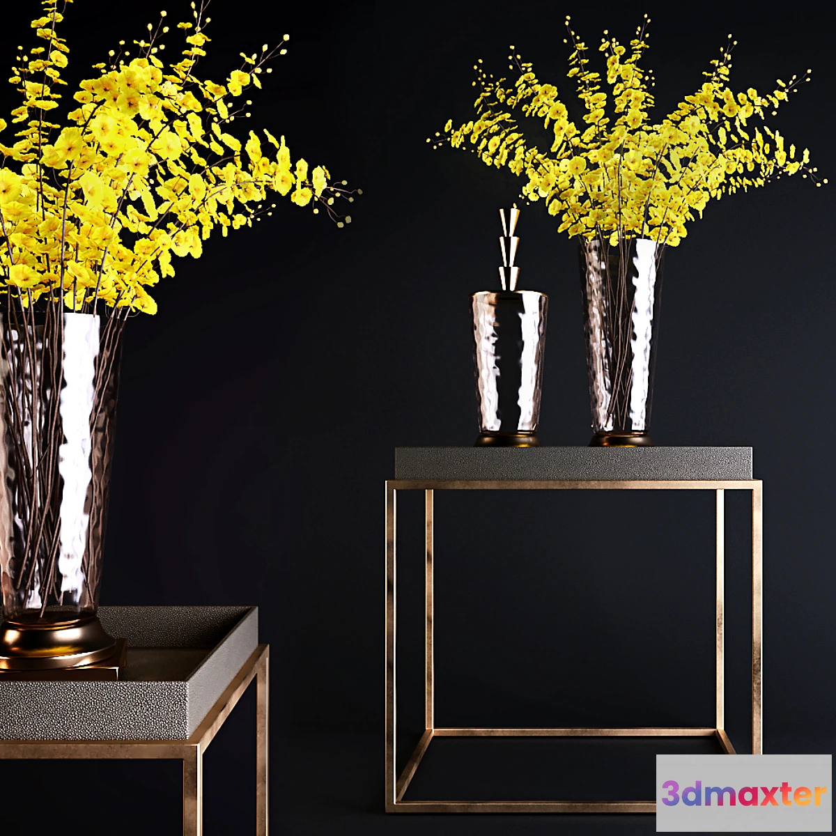 1346389 - Tables Rh and yellow flowers2 3D Max