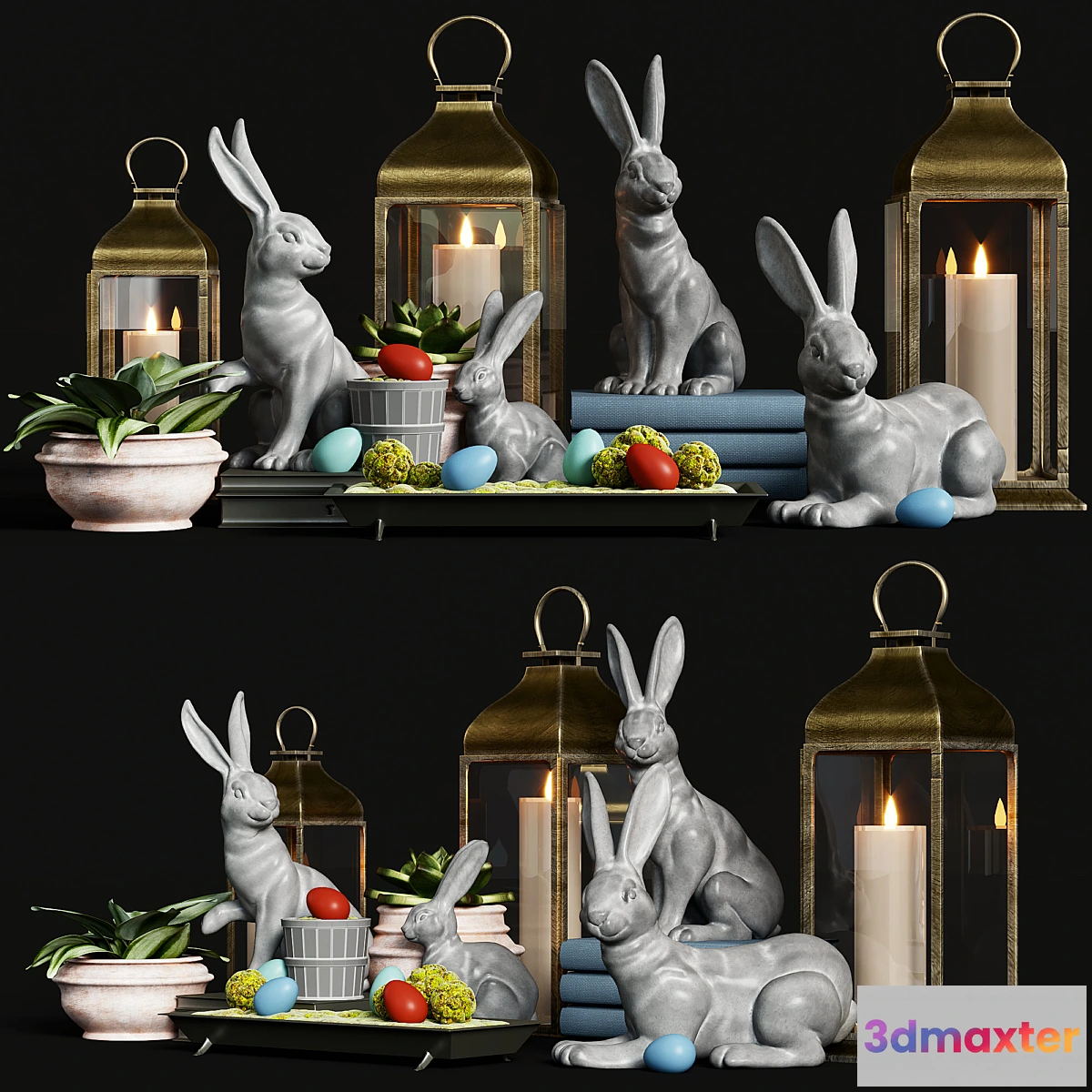 1350319 - Essex Bunny Pottery Barn Decorative Set 3D Max