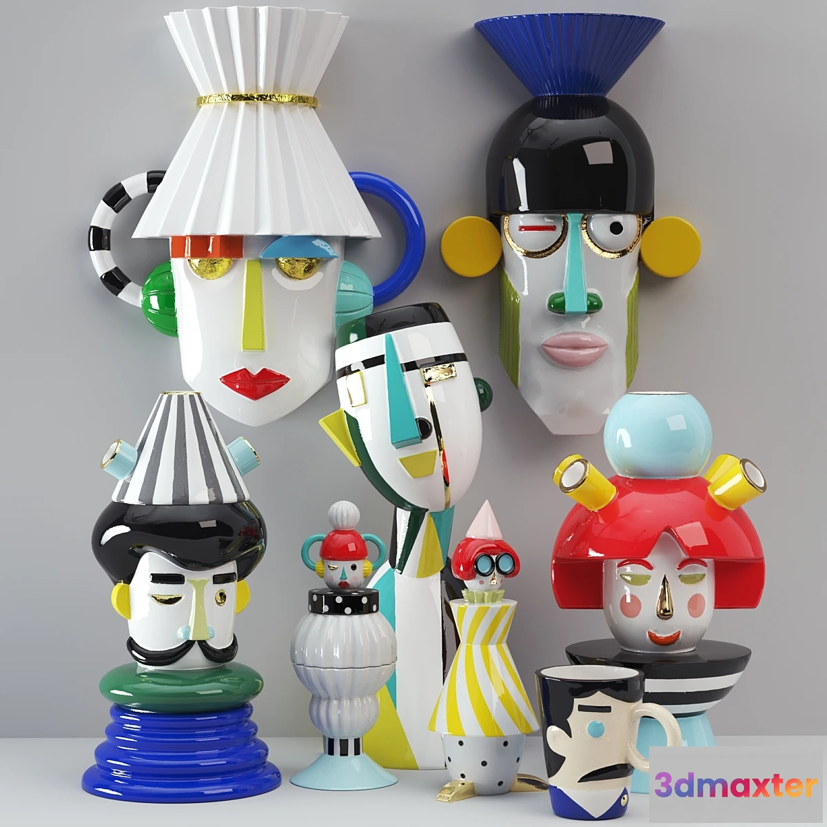 1355381 - Funny Doll Vases 3D Max