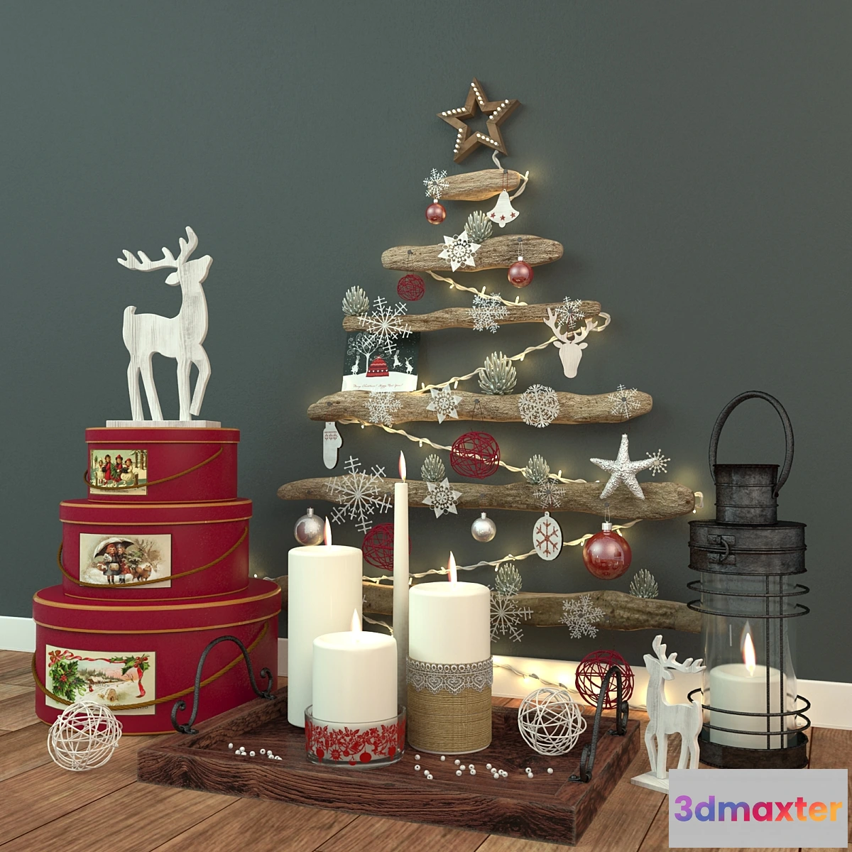 1355736 - New Year decorative set 3D Max