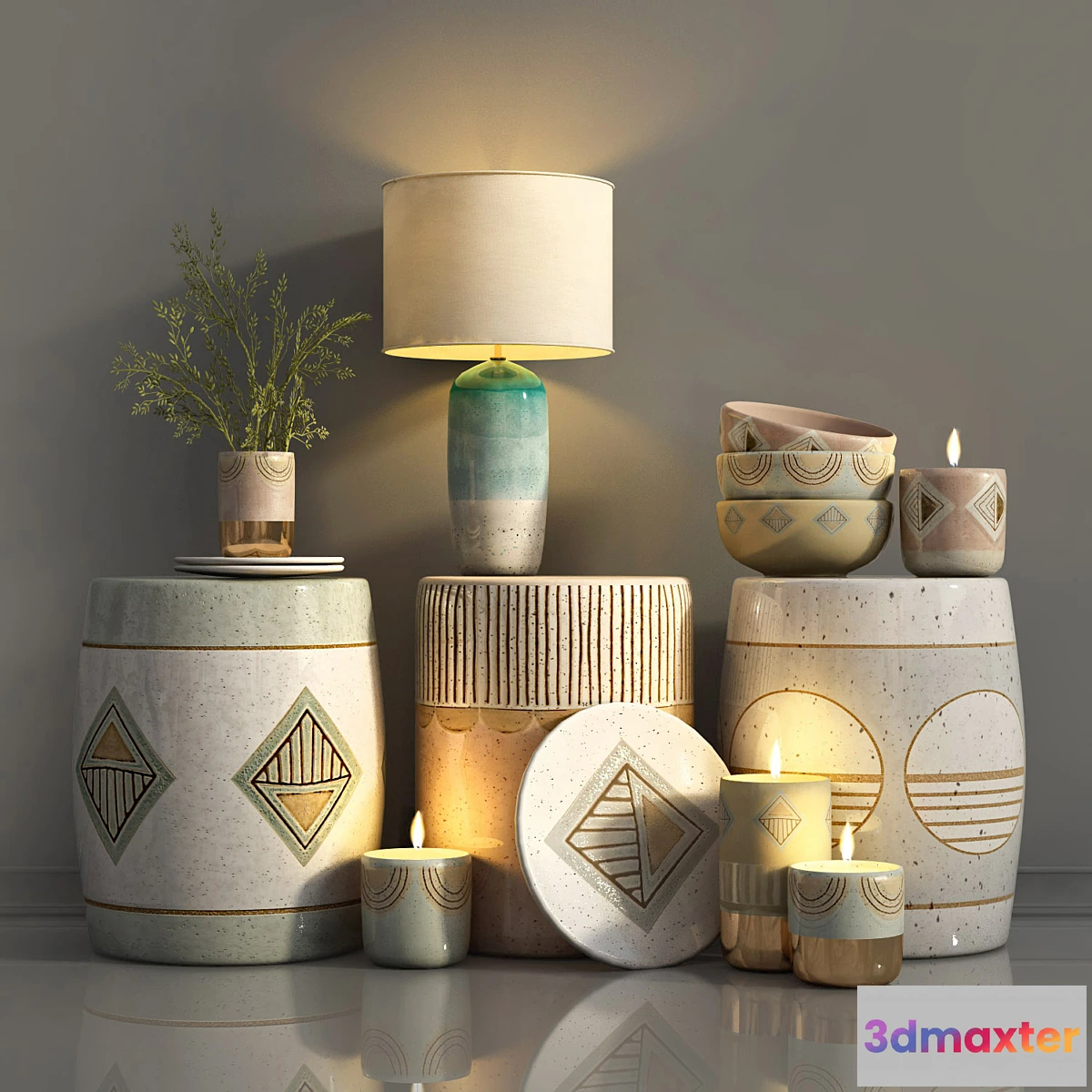 1356893 - Ceramic coffee table Cathy Terepii from Anthropologie 3D Max