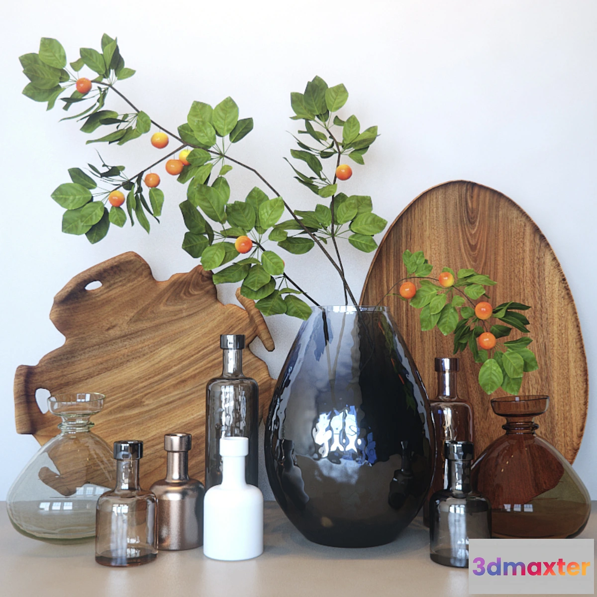 1393048 - Decorative set with bottles 3D Max