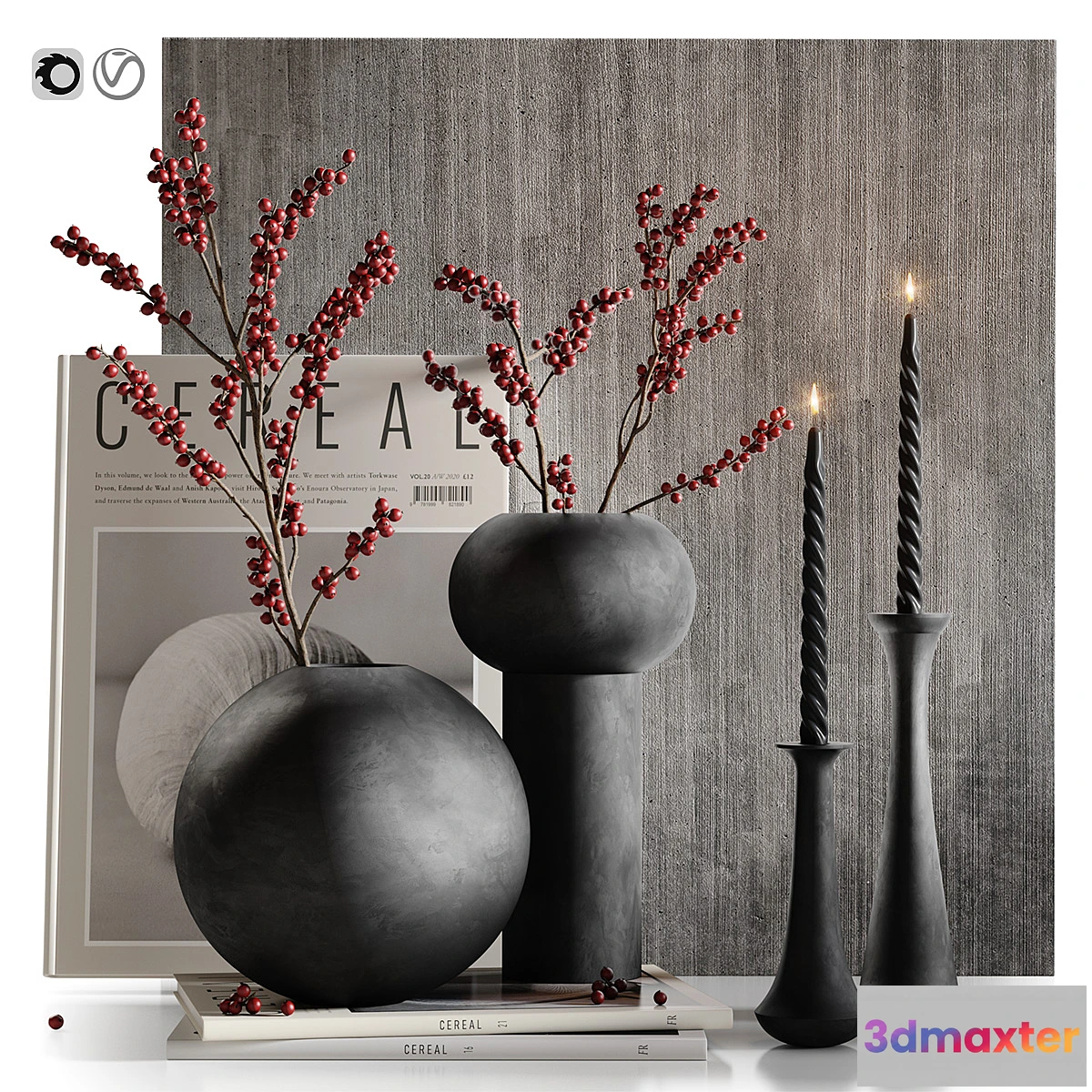 1394356 - Decor set 38 Ilex 3D Max