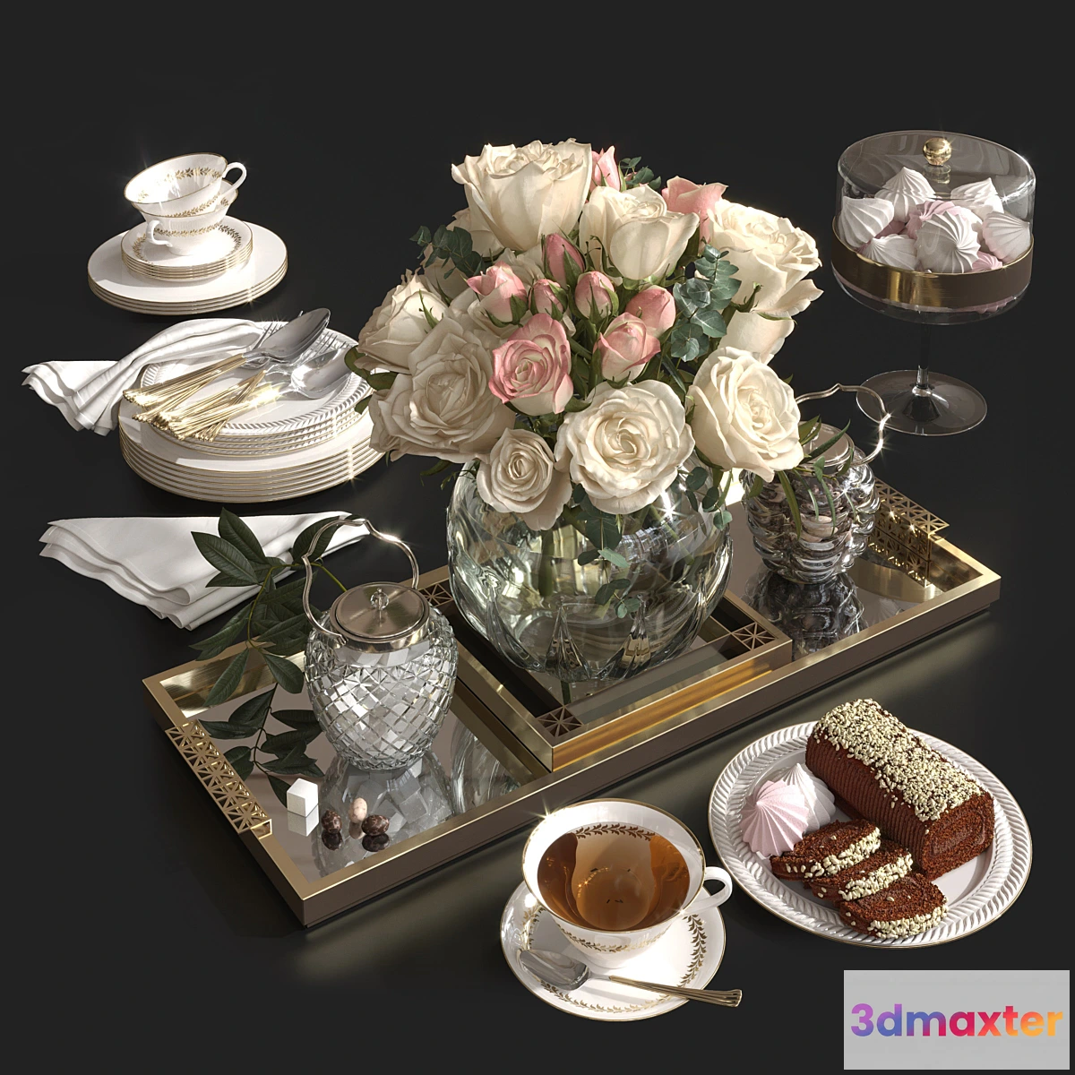 1394454 - Roses and tea. 3D Max