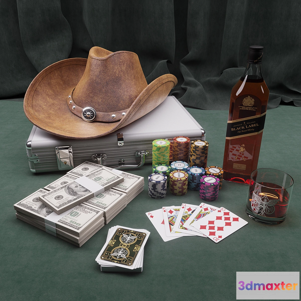 1396154 - Cowboy Poker Set 3D Max