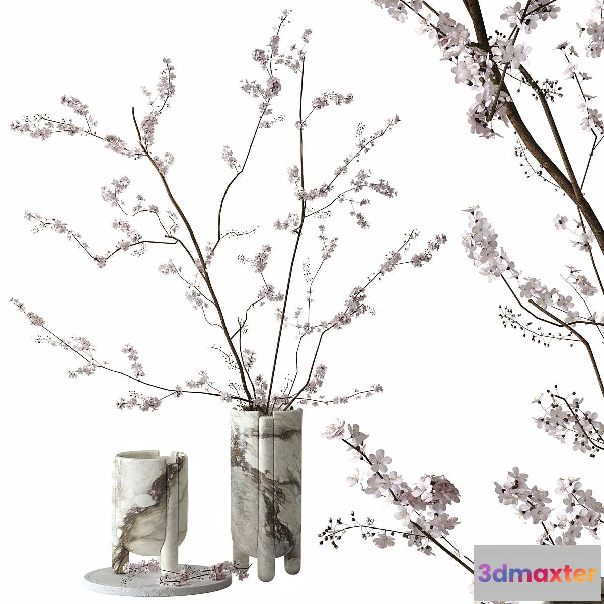 1404212 - Decorative set with blossoming branches 3D Max