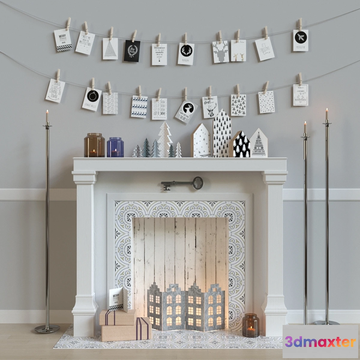 1404584 - Christmas fireplace 3D Max