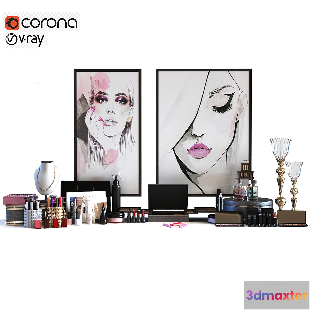1416780 - Cosmetics set 017 3D Max