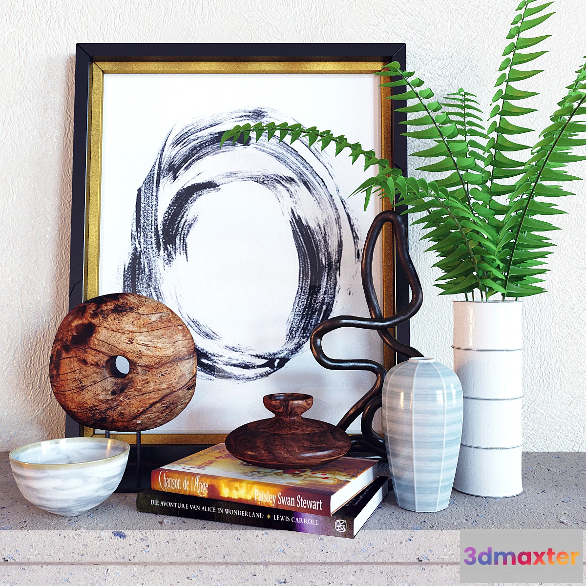 1421746 - Decoration set Cyrtomium falcatum 3D Max