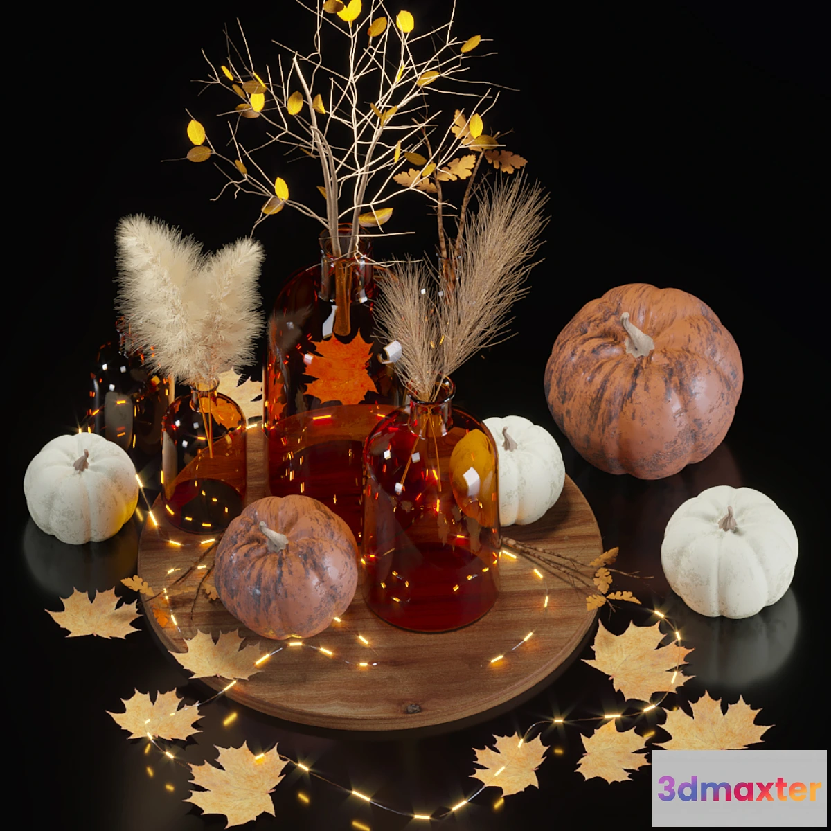 1421774 - Pumpkin decorative set 3D Max