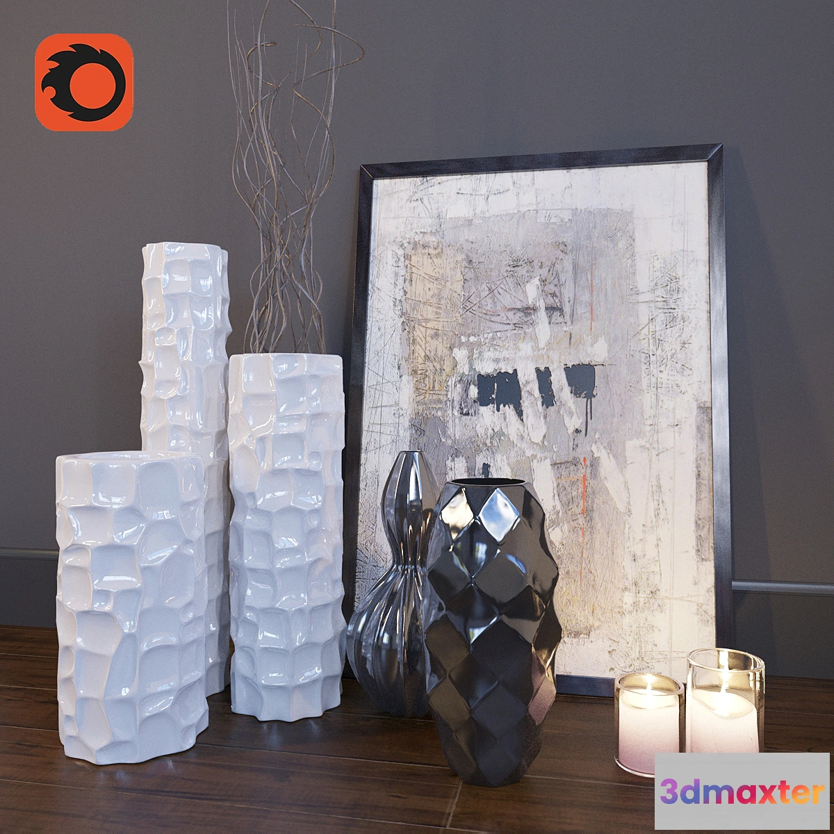 1424984 - Set of vases 3D Max