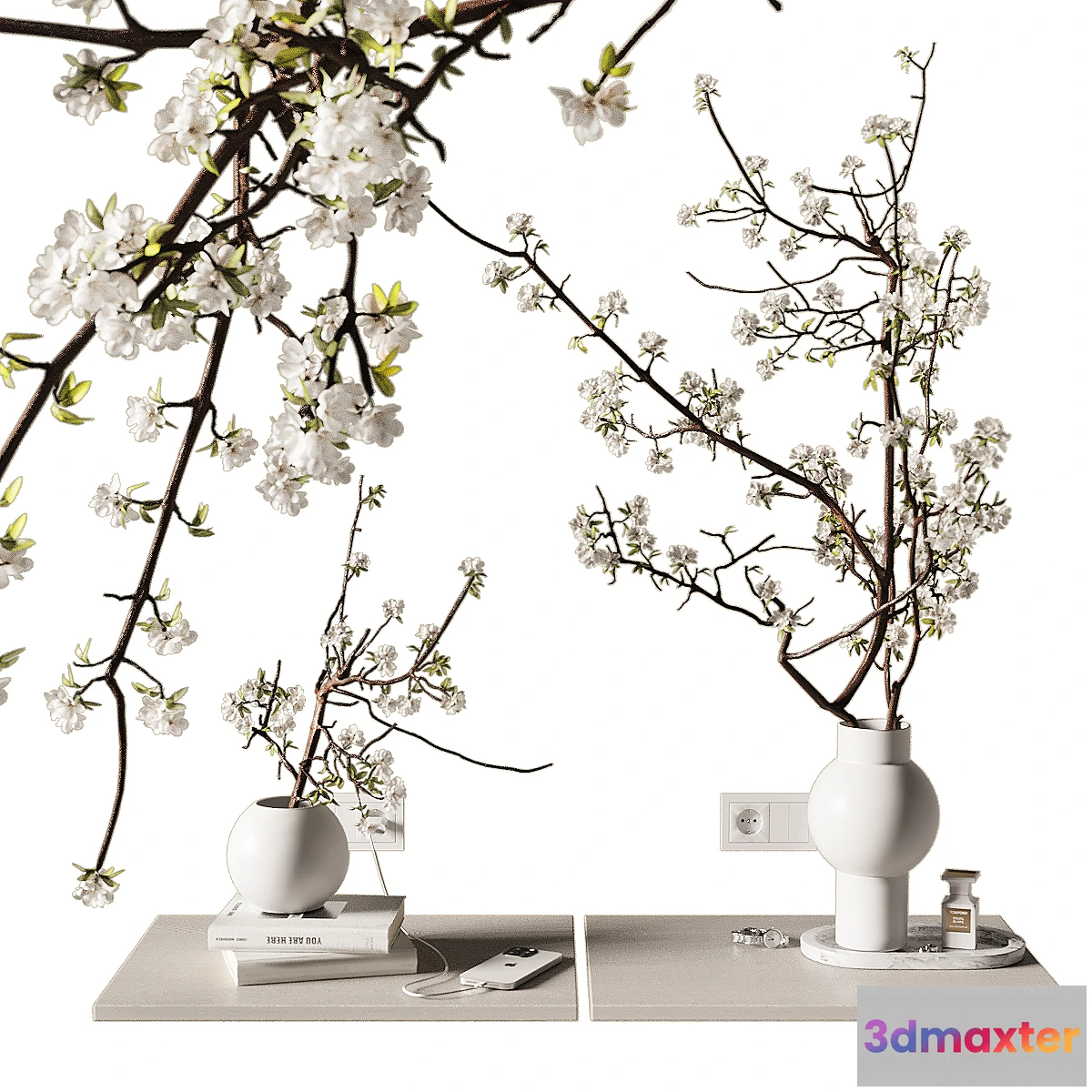 1425018 - Decorative set on bedside table 2 3D Max