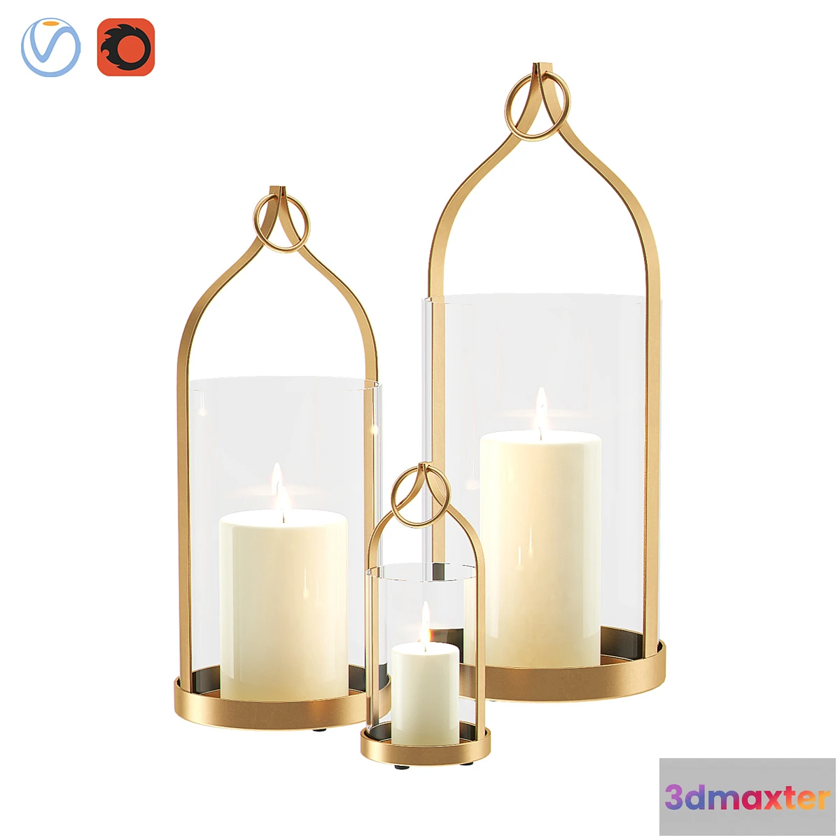 1426088 - PRIYA Brass Lanterns 3D Max