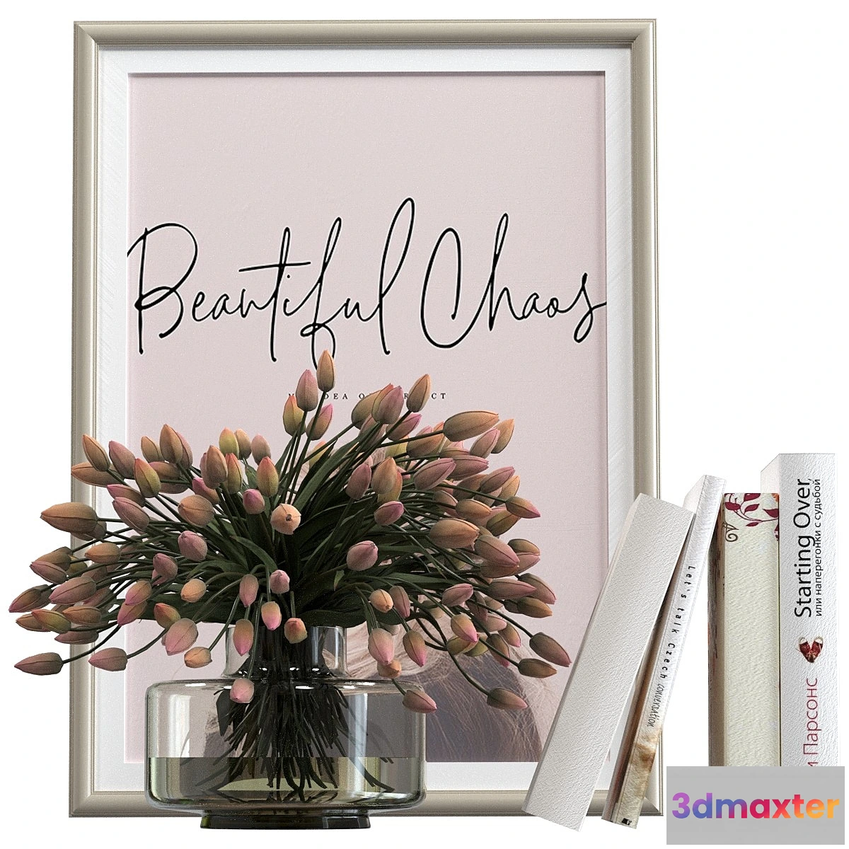 1429220 - Decorative set with tulips and books 3D Max