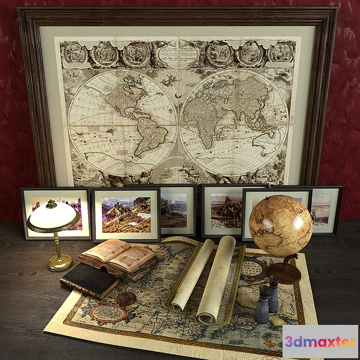 1431612 - Decorative set geographer 3D Max