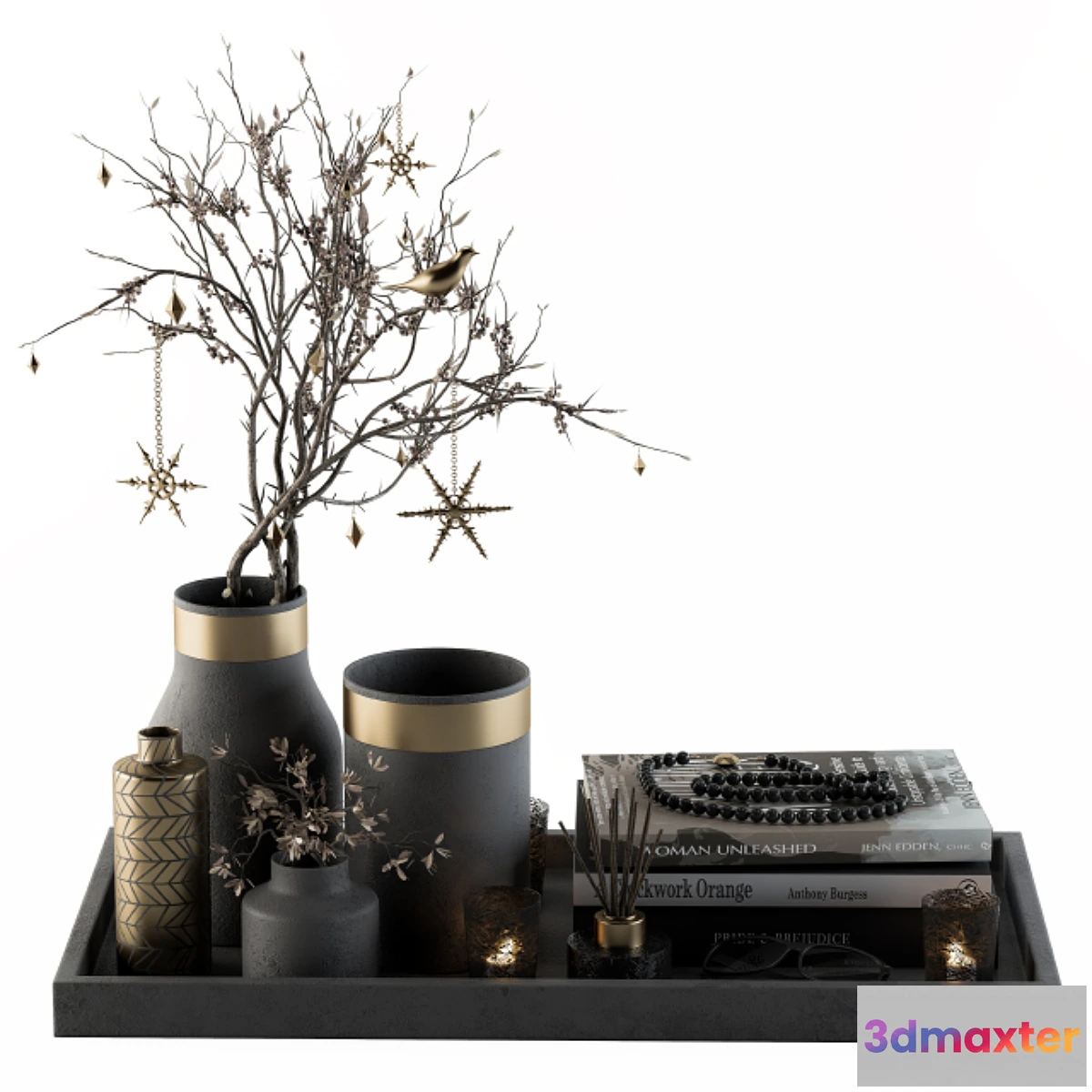 1432344 - Decorative Set Bouquet in Tray - Set 41 3D Max