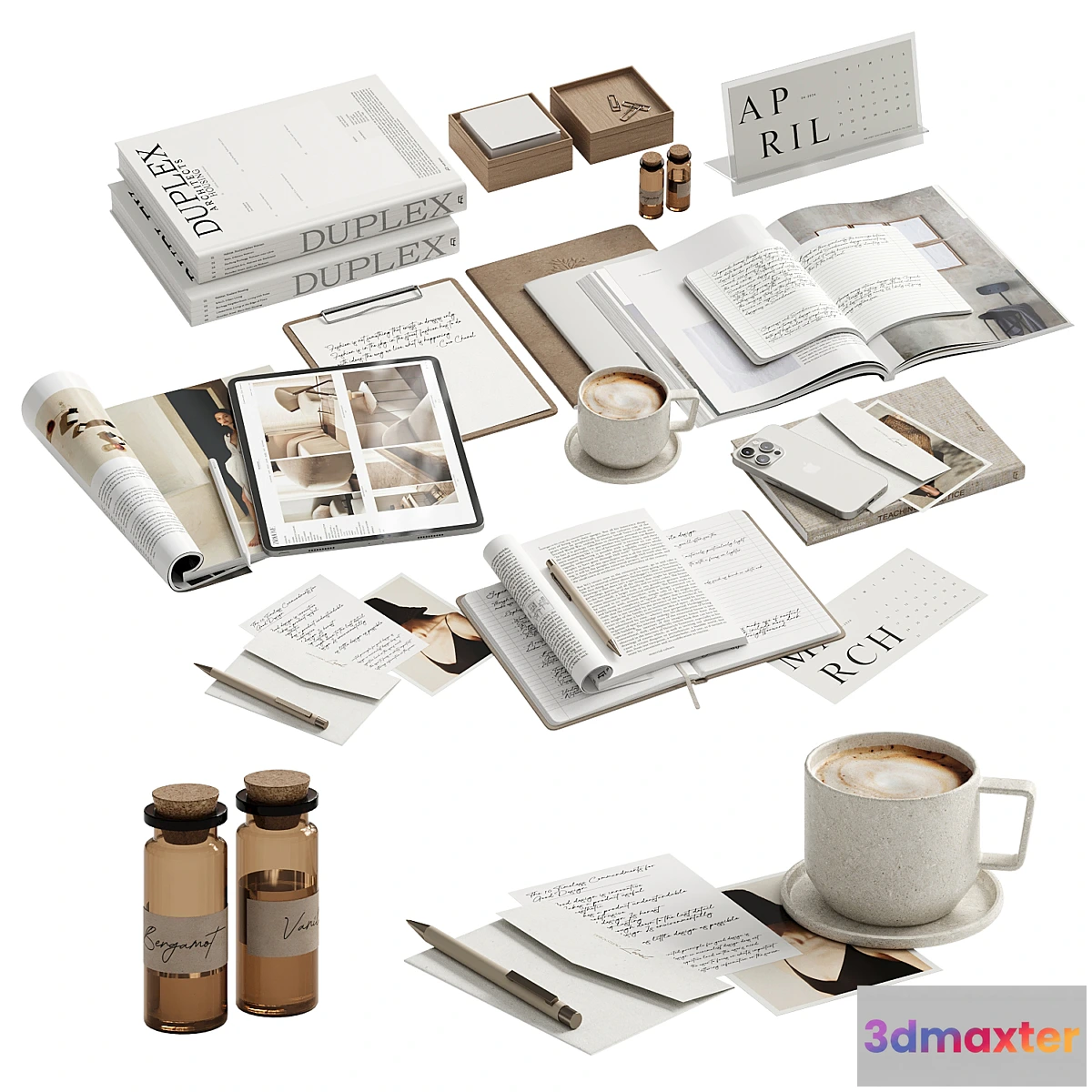 1433980 - White decor for the workplace 3D Max