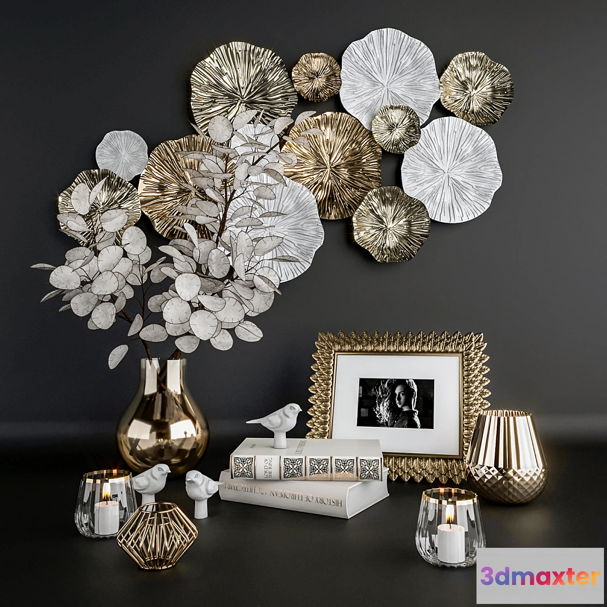 1434322 - Decorative set with Lunaria. 3D Max