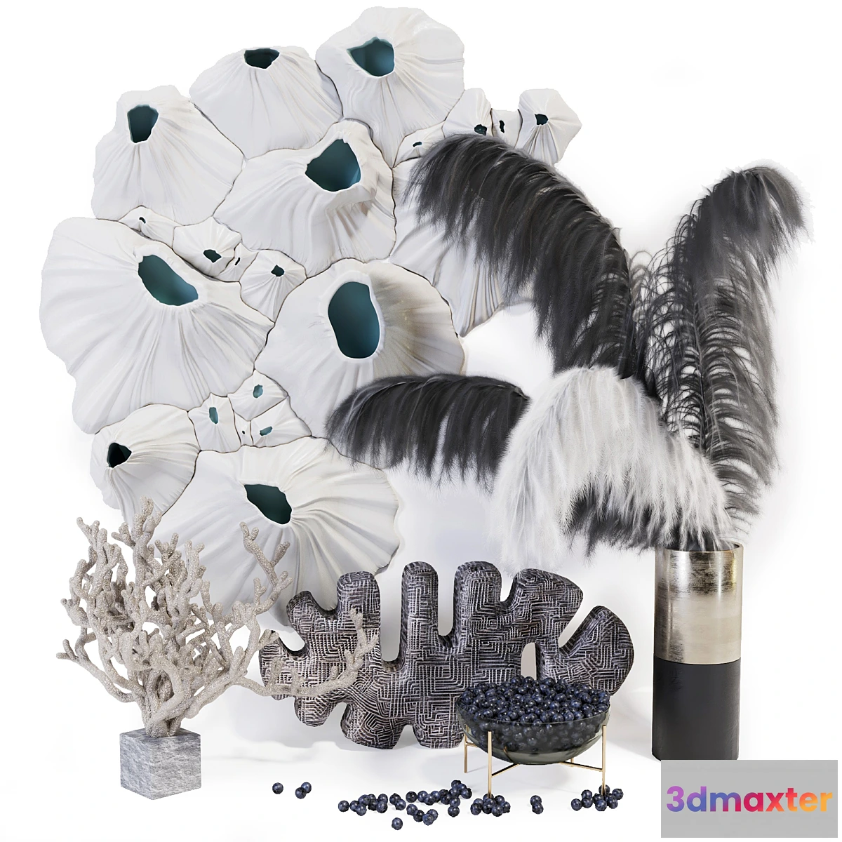 1439678 - Decorative set - feather 3D Max
