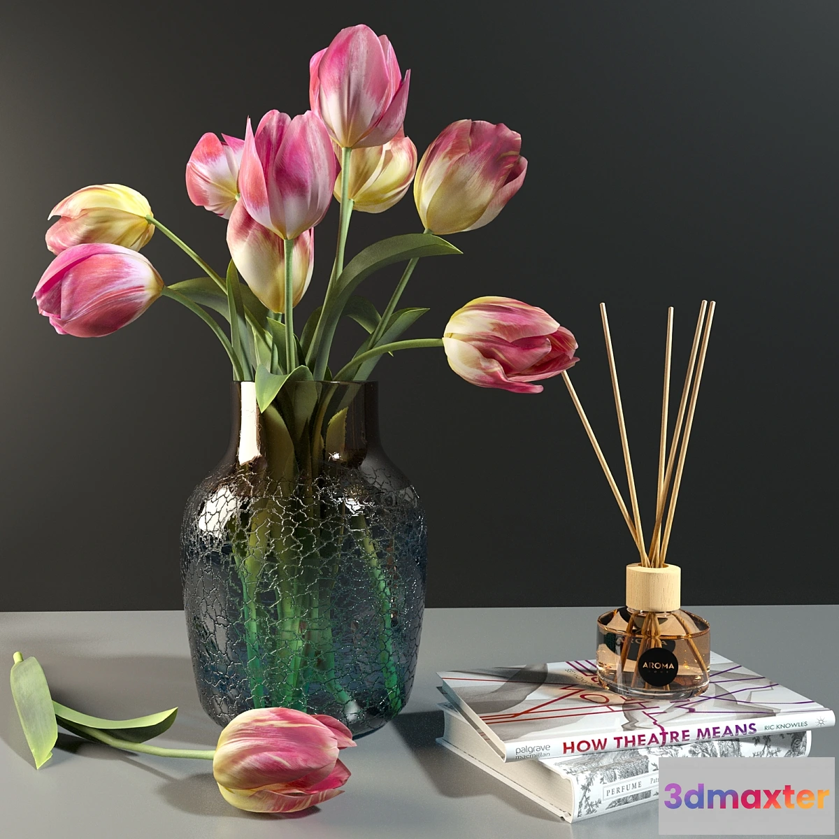1443304 - Decorative set with tulips 3D Max