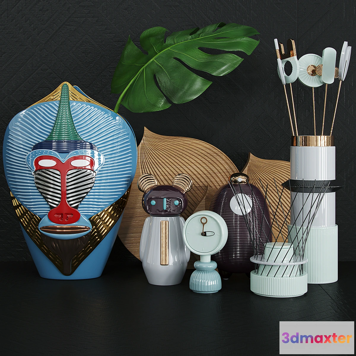 1444916 - Decorative set Elenasalmistraro Primates 3D Max