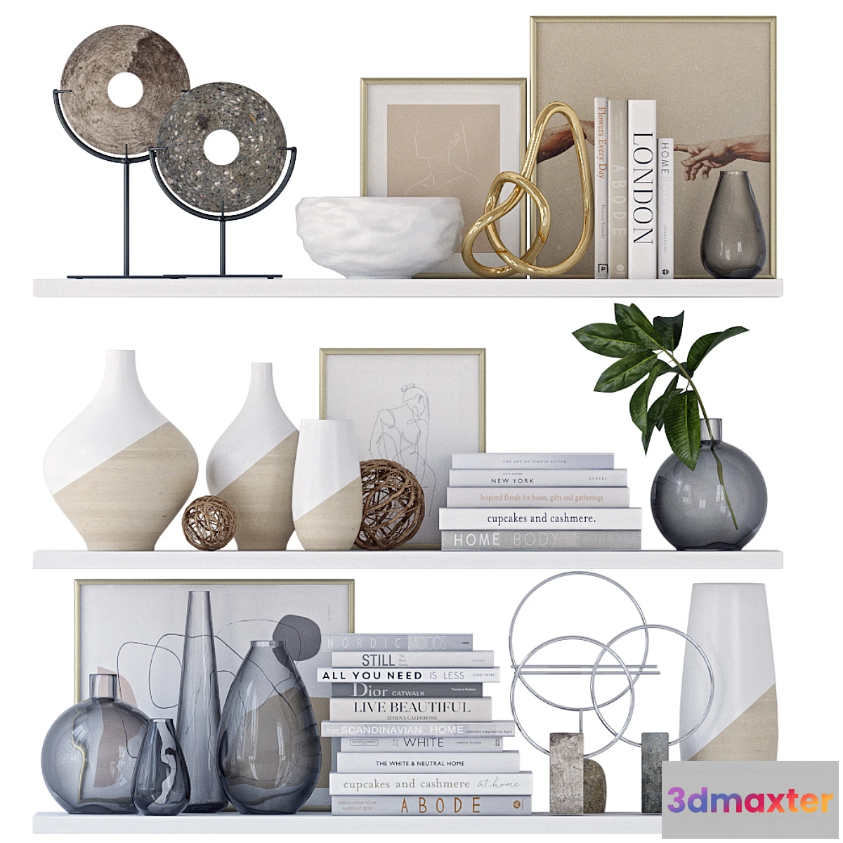 1447544 - Shelves with decor 3D Max