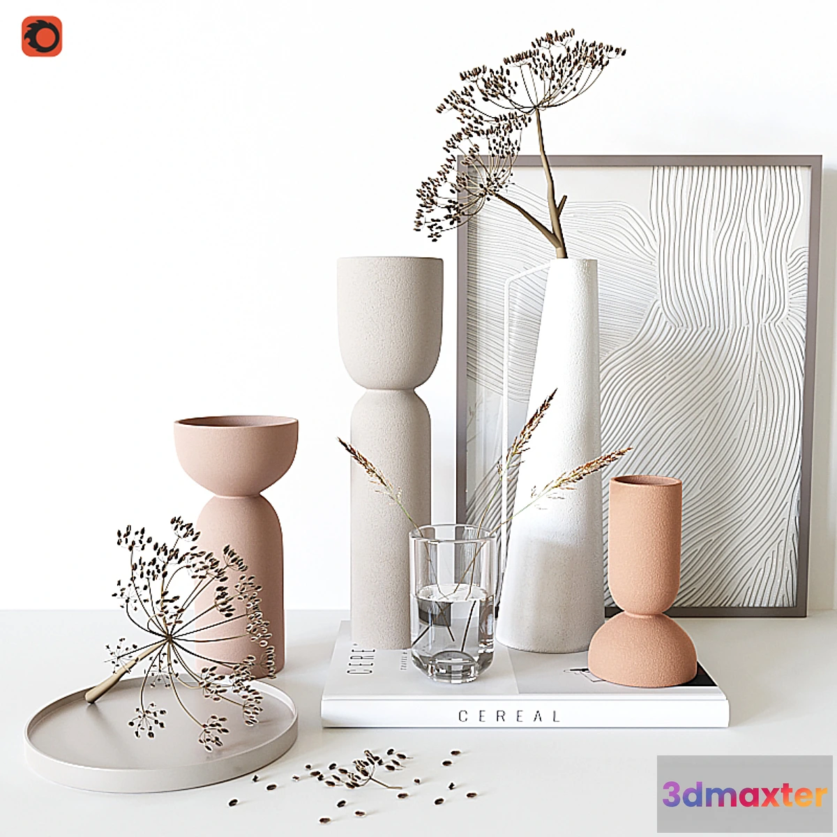 1454258 - Decorative set with vase 24 3D Max