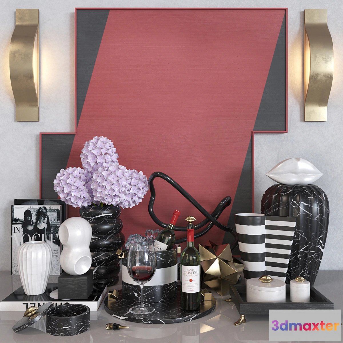 1458858 - Kelly Wearstler decor set 3D Max