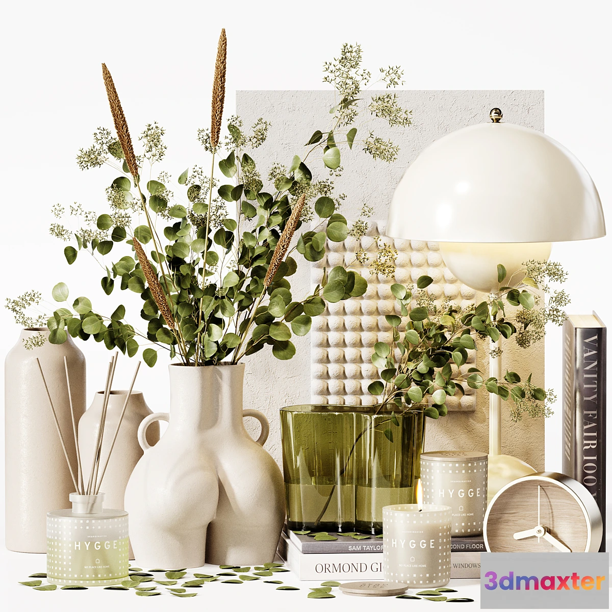 1463284 - Decorative set 32 With eucalyptus Plants 3D Max