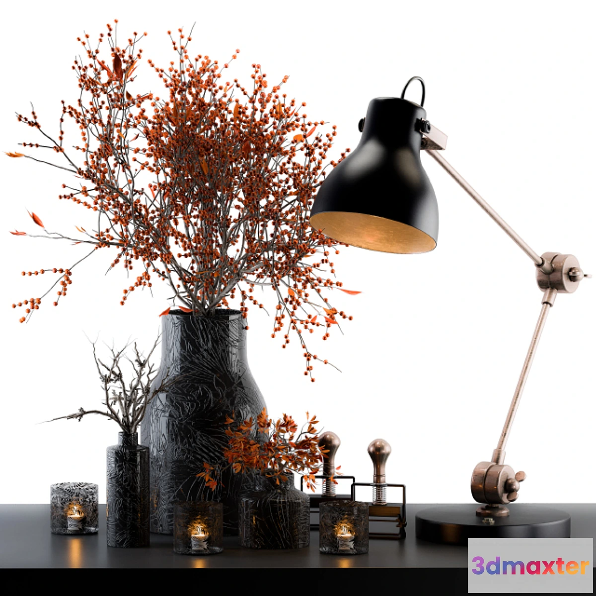 1465550 - Decorative Set Berry and Branches 3D Max