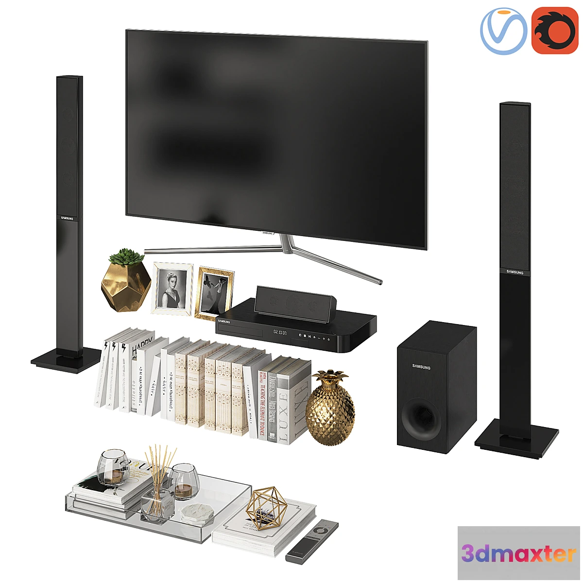 1465836 - Living Room White Gold 3D Max