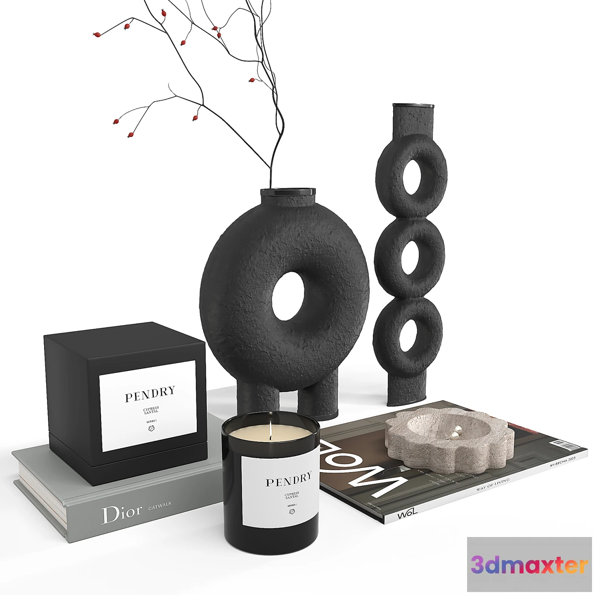 1472774 - 452 Decor Set Corner Design 086 Minimalistic Accessories Trays Vases 3D Max