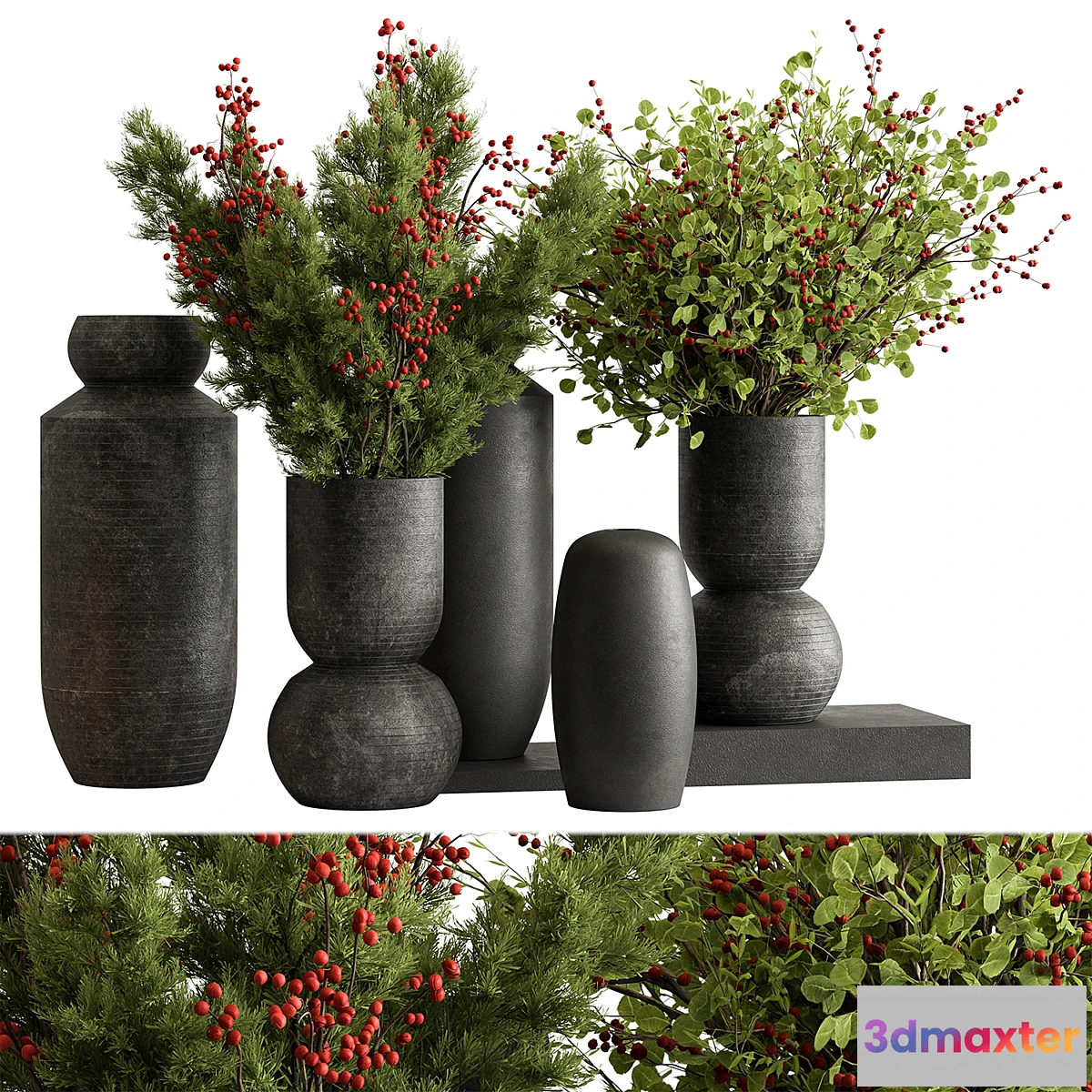 1475512 - Vase and Plant Decorative Set 137 3D Max