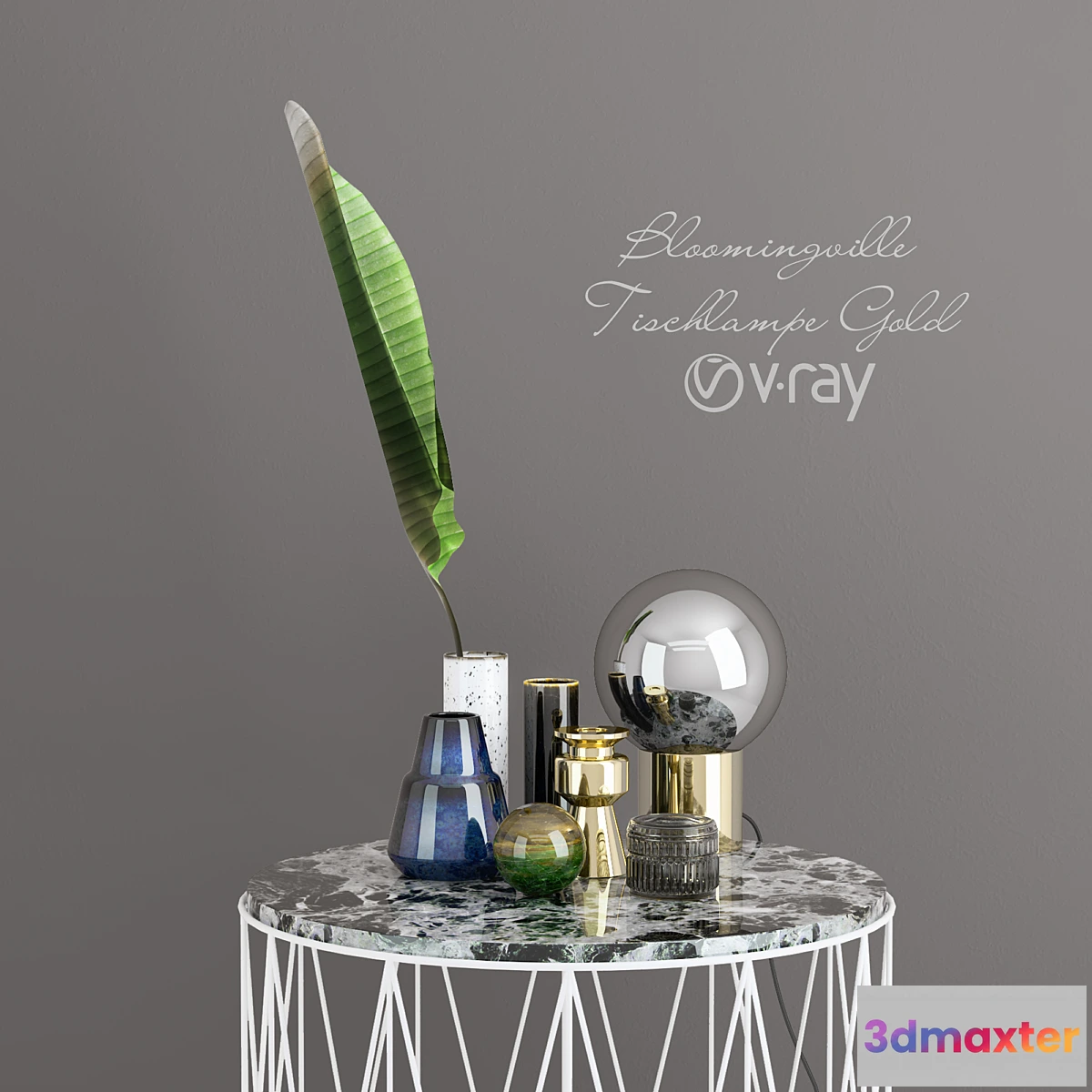 1478388 - Bloomingville Tischlampe Gold set 3D Max