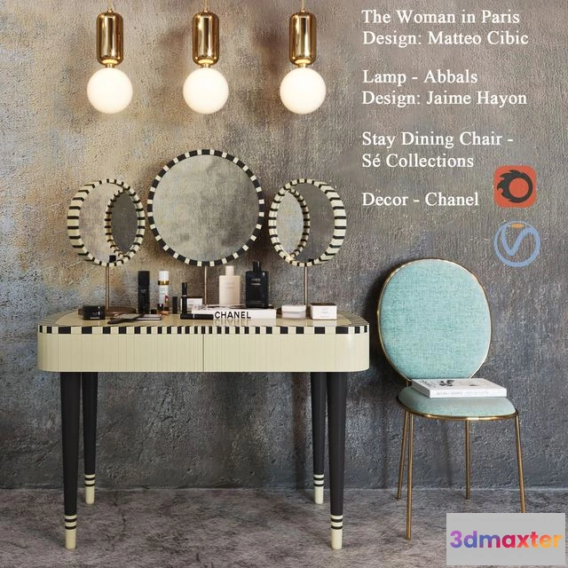 1539931 - Decor set The Woman in Paris 3D Max