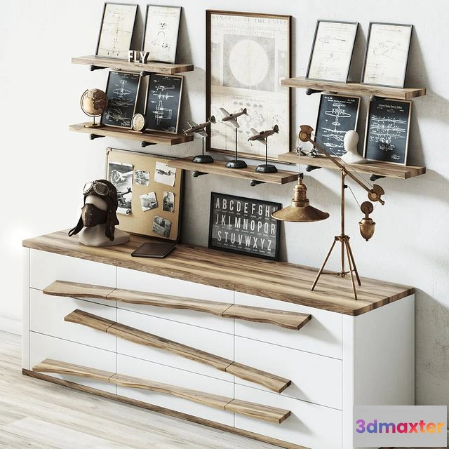 1540375 - Aviation themed decorative loft set 3D Max