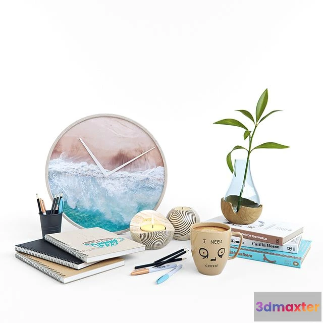 1540565 - Decorative set with turquoise accents 3D Max