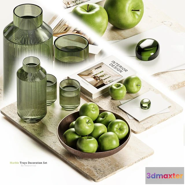 1545137 - Zara Home - Marble Tray Decoration Set 3D Max