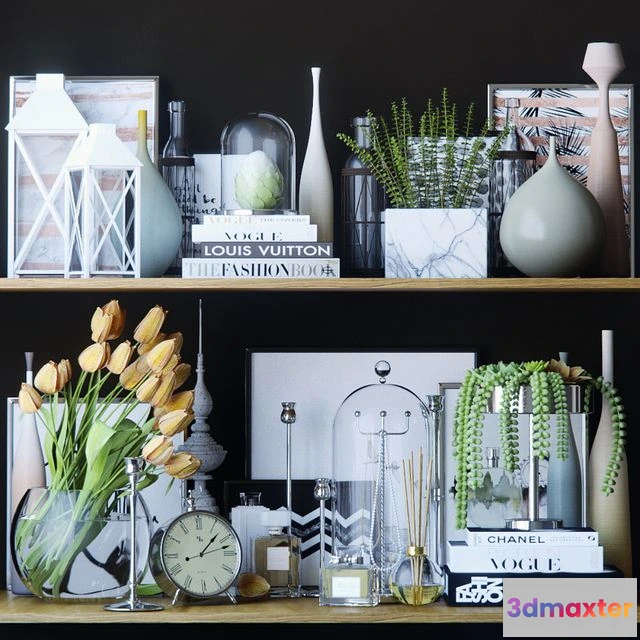 1550617 - Black and white decor set 3 3D Max