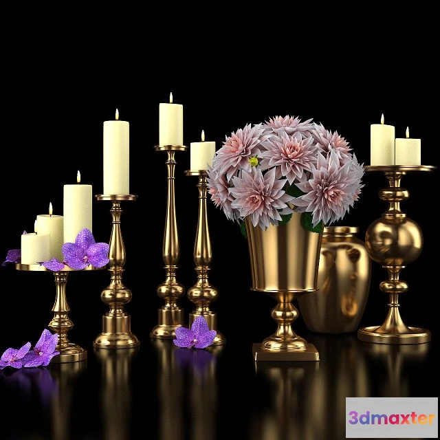 1551463 - Gold_Pillar_Holders 3D Max