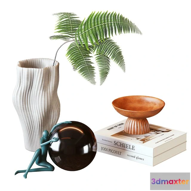 1552799 - Vase and Plant Decorative Set &small sculpture 3D Max