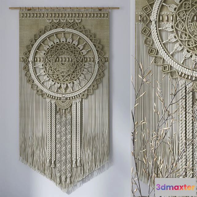1554013 - Decorative set with panels Macrame # 6 3D Max