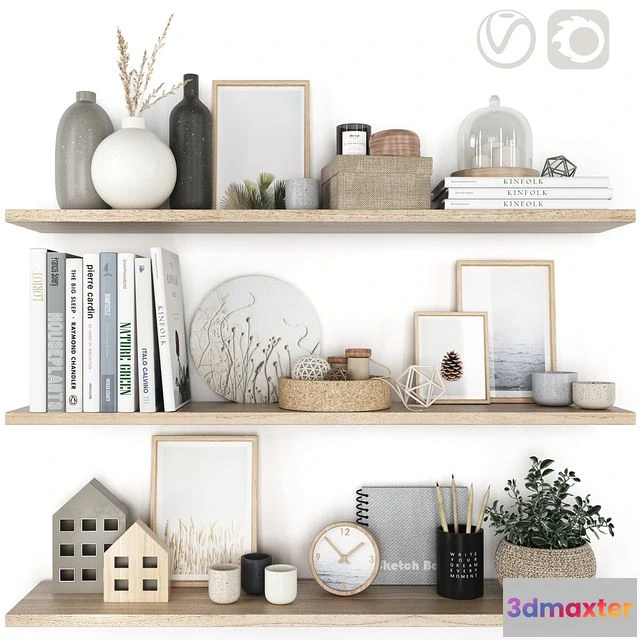 1558763 - Decorative shelf set 3D Max